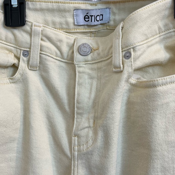 etica Micki Crop Flare Jeans in Yellow Size 26 - Picture 2 of 5